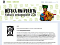 NĂˇhled webu Dětská univerzita Fakulty pedagogické Západočeské univerzity v Plzni
